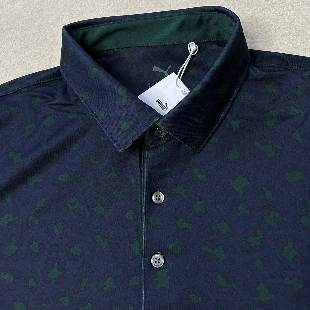 Puma Polo Shirt Men's Large Stretch Performance Golf Camo UPF40 Mattr